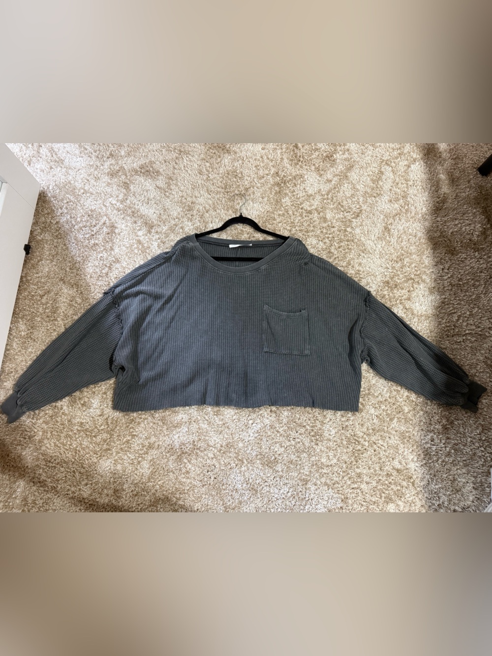 Altar'd State Charcoal Waffle Knit Pullover